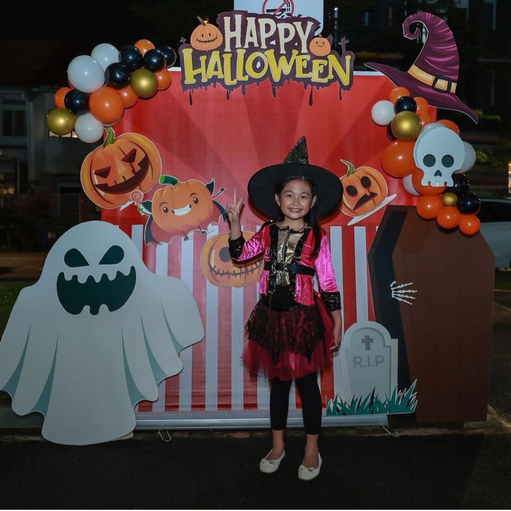 dramatic stage backdrop halloween theme party singapore